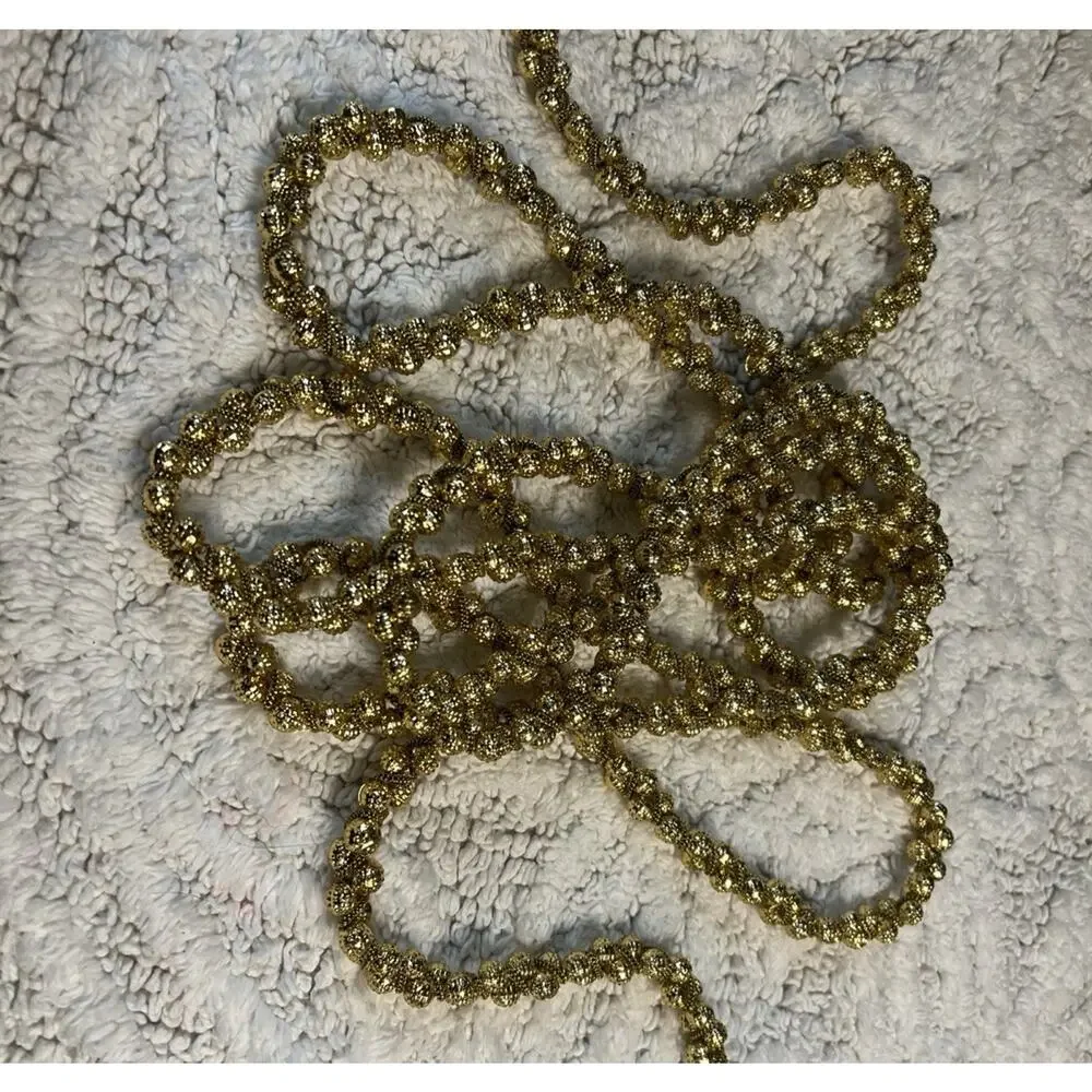 Vintage Set of 4 Gold Twisted Beaded Garland 4 Strands Approx 36 Ft Total
